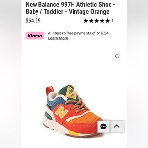 New Balance Toddler 997h Shoes Size 6